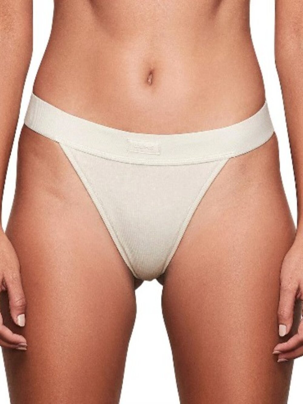 🌸 SKIMS Cotton Rib Thong | Bone | XL | NWT 🏷️